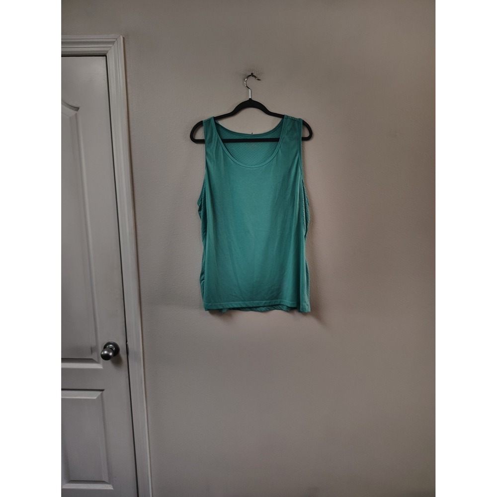 Zone Pro Womens 3X Teal Mesh Back Athletic Tank Top Sleeveless Workout Shirt